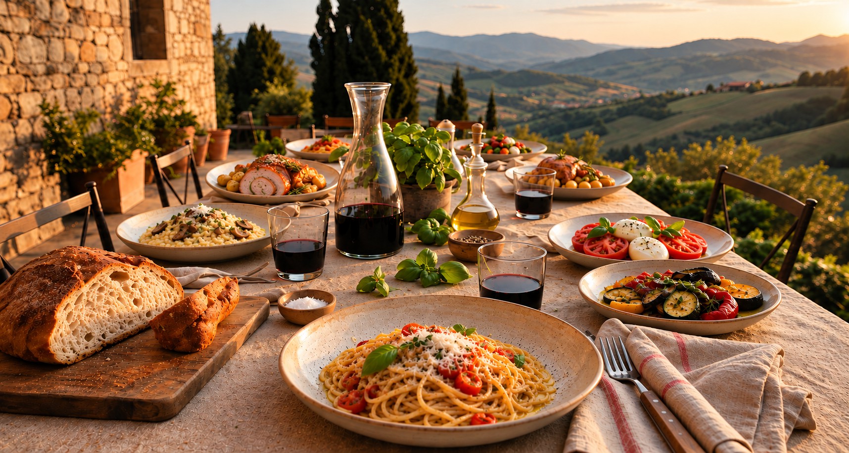 Chef cuisinier préparant un plat italien